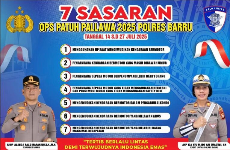 Operasi Patuh Barru Dimulai, Lengkapi Surat Kendaraan Anda!