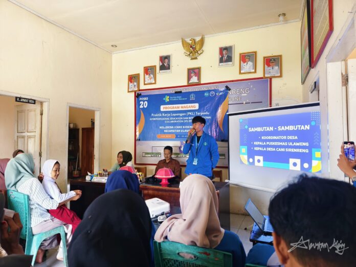 Mahasiswa Poltekkes Posko 20 saat menggelar MMD II di Kantor Desa Cani Sirenreng, Rabu (25/8/2025).