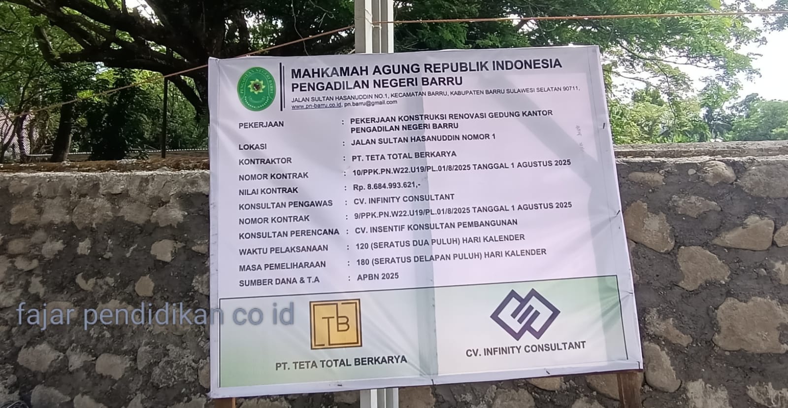 Wow! Renovasi Pengadilan Negeri Barru Rp 8,6 M Disorot Soal K3