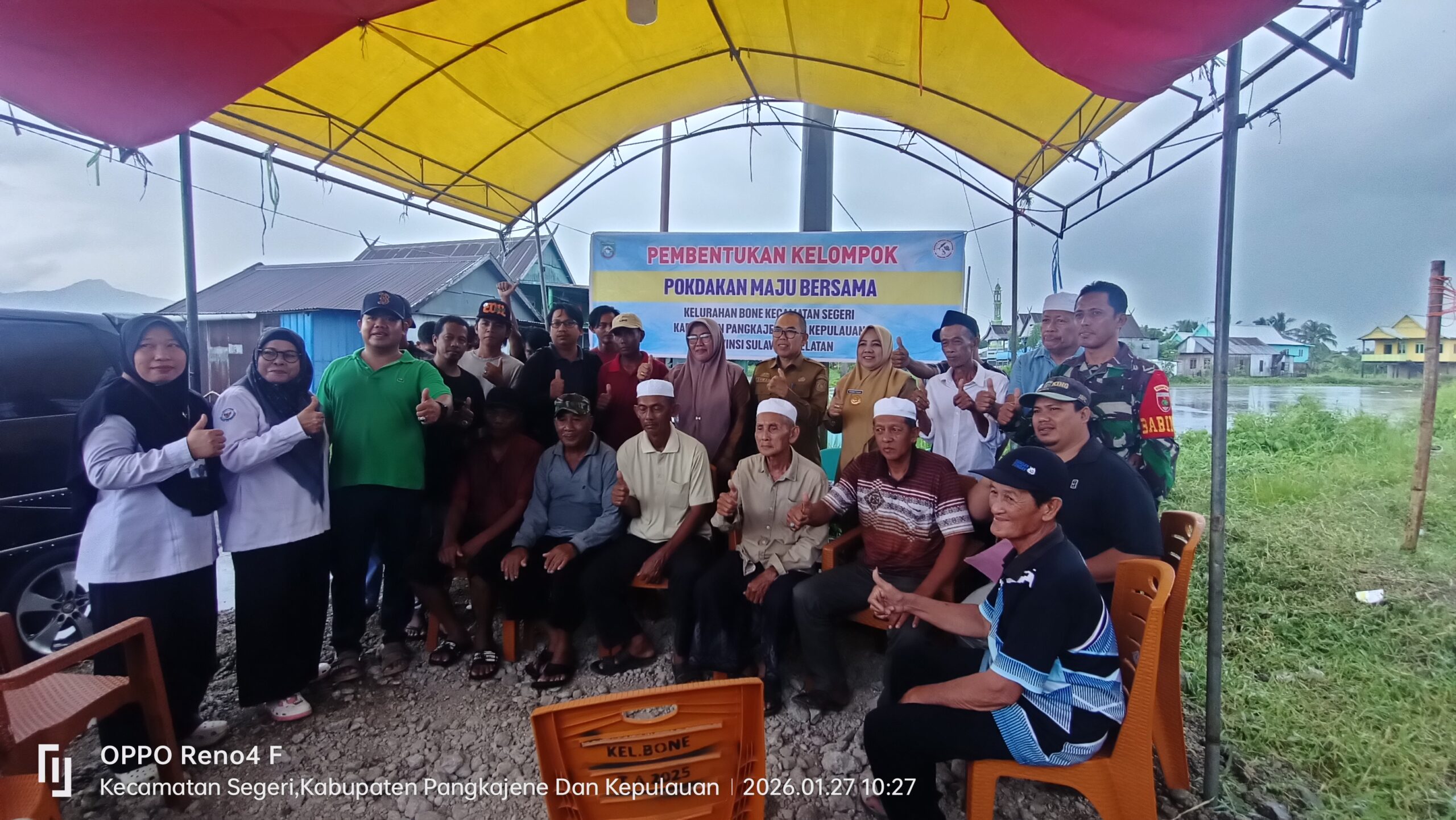 Kelompok Pembudidaya Ikan Pokdakan Maju Bersama resmi terbentuk di Kelurahan Bone, Kecamatan Segeri, Pangkep.