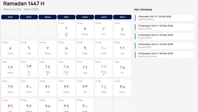 kalender puasa 2026