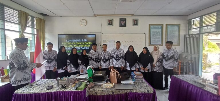 PGRI SMAN 4 Barru Pilih Nahkoda Baru Periode 2025–2030