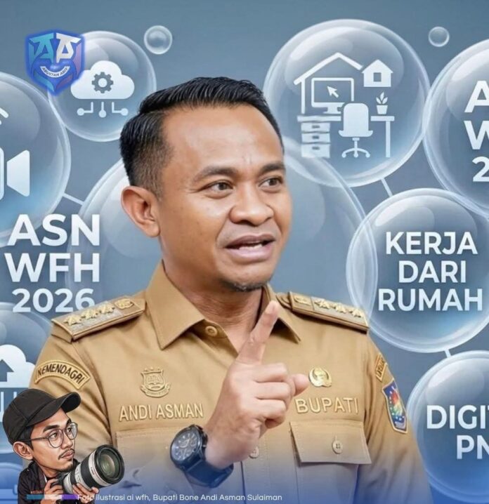Ilustrasi ai wfh, Bupati Bone Andi Asman Sulaiman